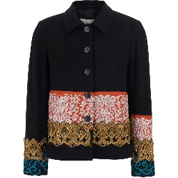Jackets BETTSY EMB with shirt collar and patches, Tech Fabric, Black, Women