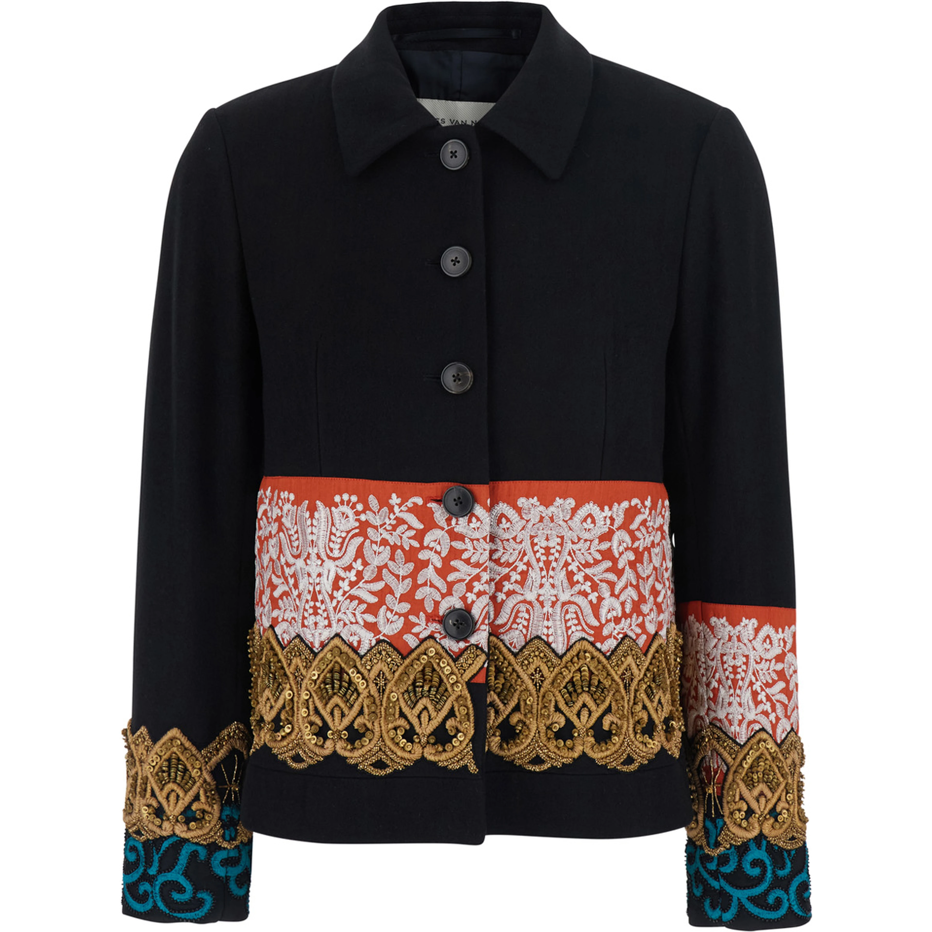 Jackets BETTSY EMB with shirt collar and patches, Tech Fabric, Black, Women