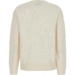 Sweater TESSA with a poodle patch in white wool, viscose, polyamide and cashmere for women