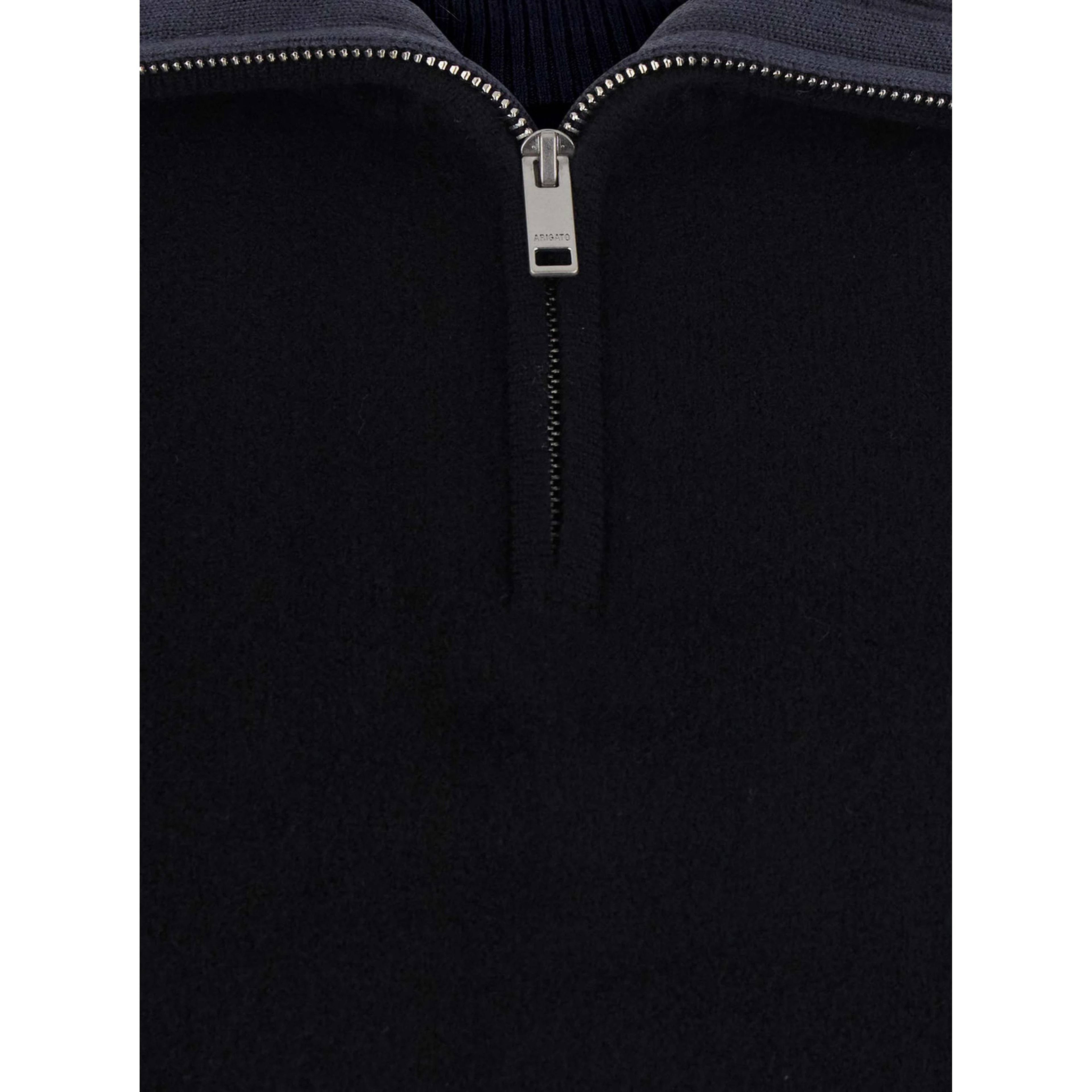 Trace Half Zip Sweater with high collar and long sleeves in black Tech Fabric unisex