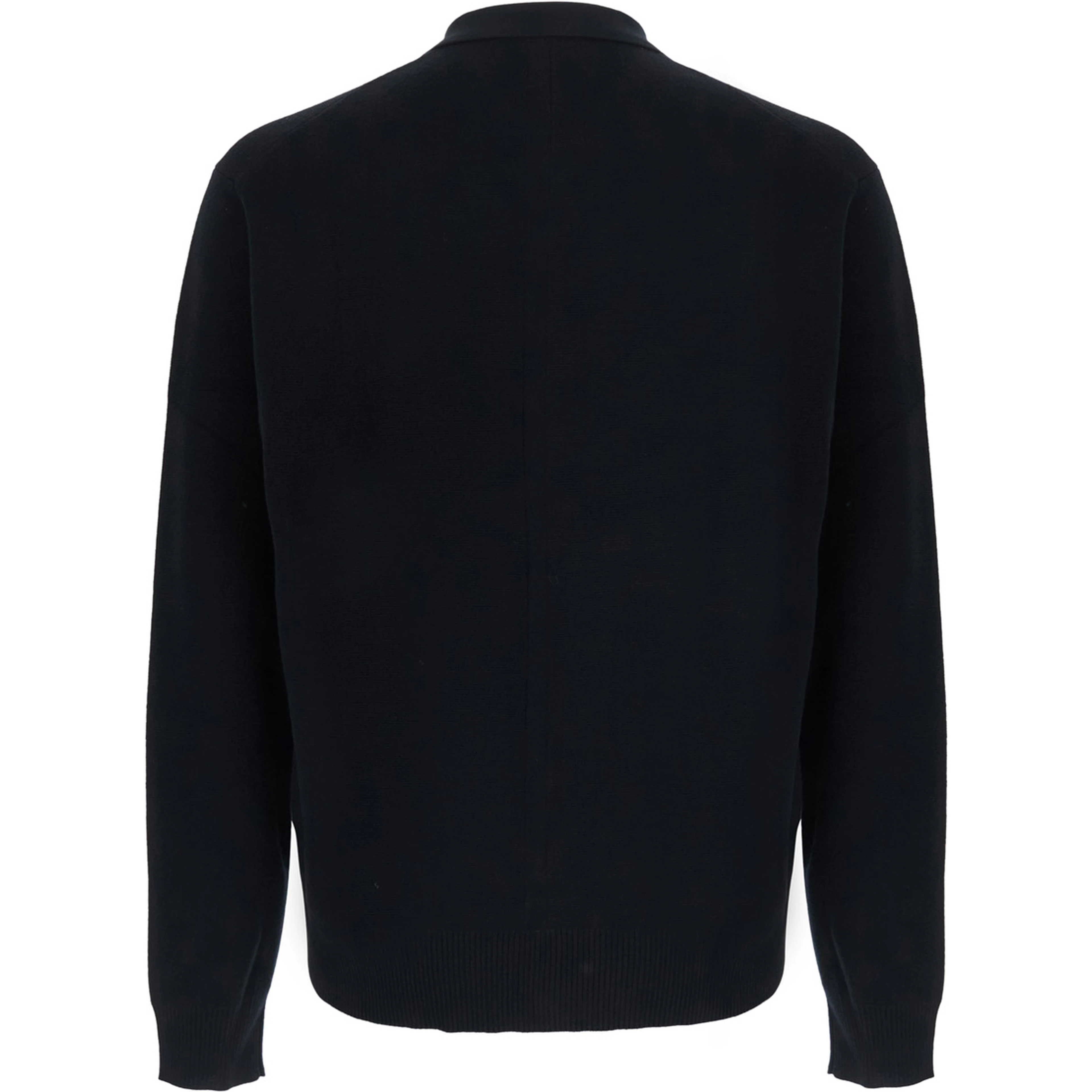 Merino Crewneck with Long Sleeves, in Black, for Men