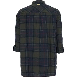 Shirt ELISHAW with classic collar and long sleeves in brown cotton for women