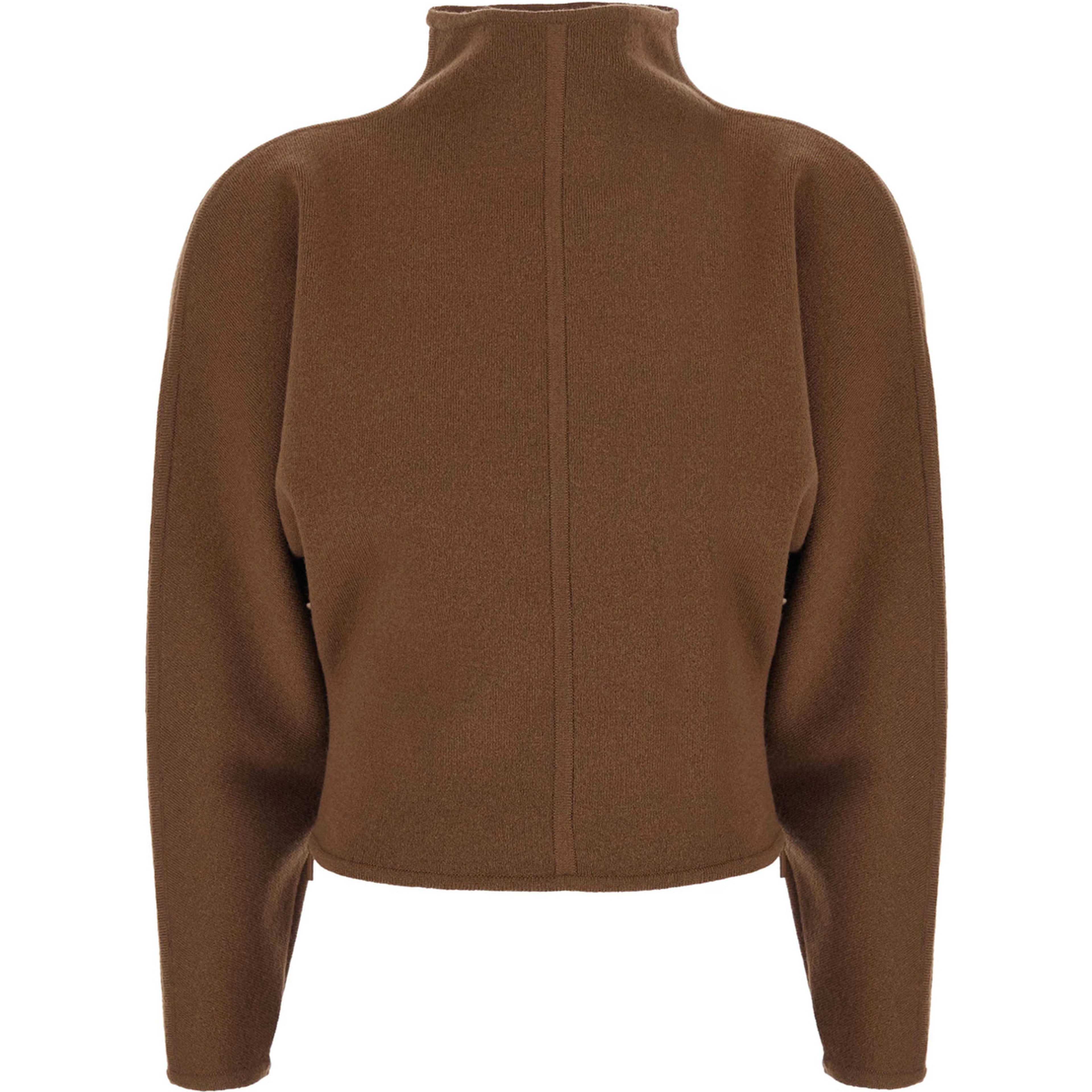 MXS GIGLIO KNIT Sweater with long sleeves and V-neck in Beige for women
