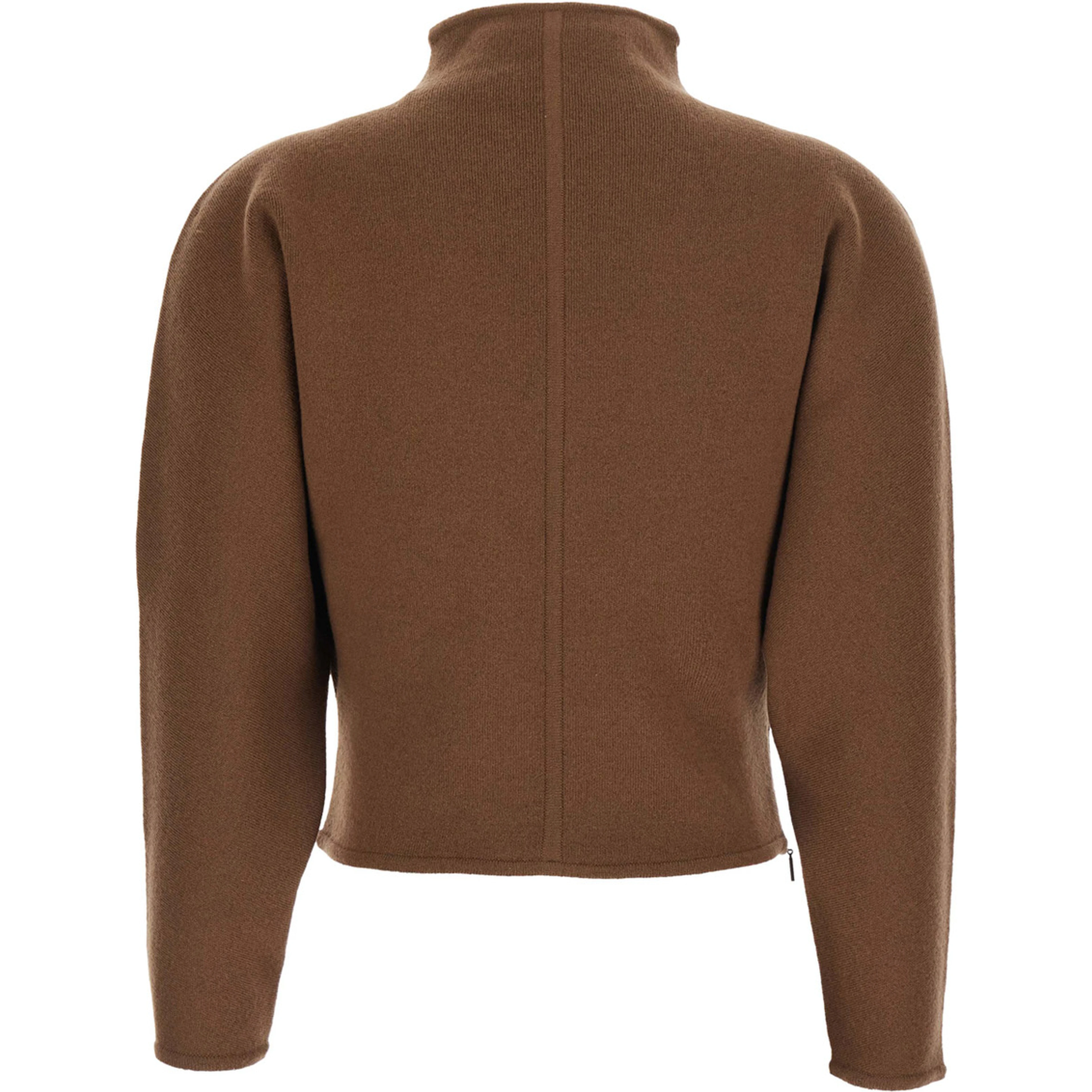 MXS GIGLIO KNIT Sweater with long sleeves and V-neck in Beige for women