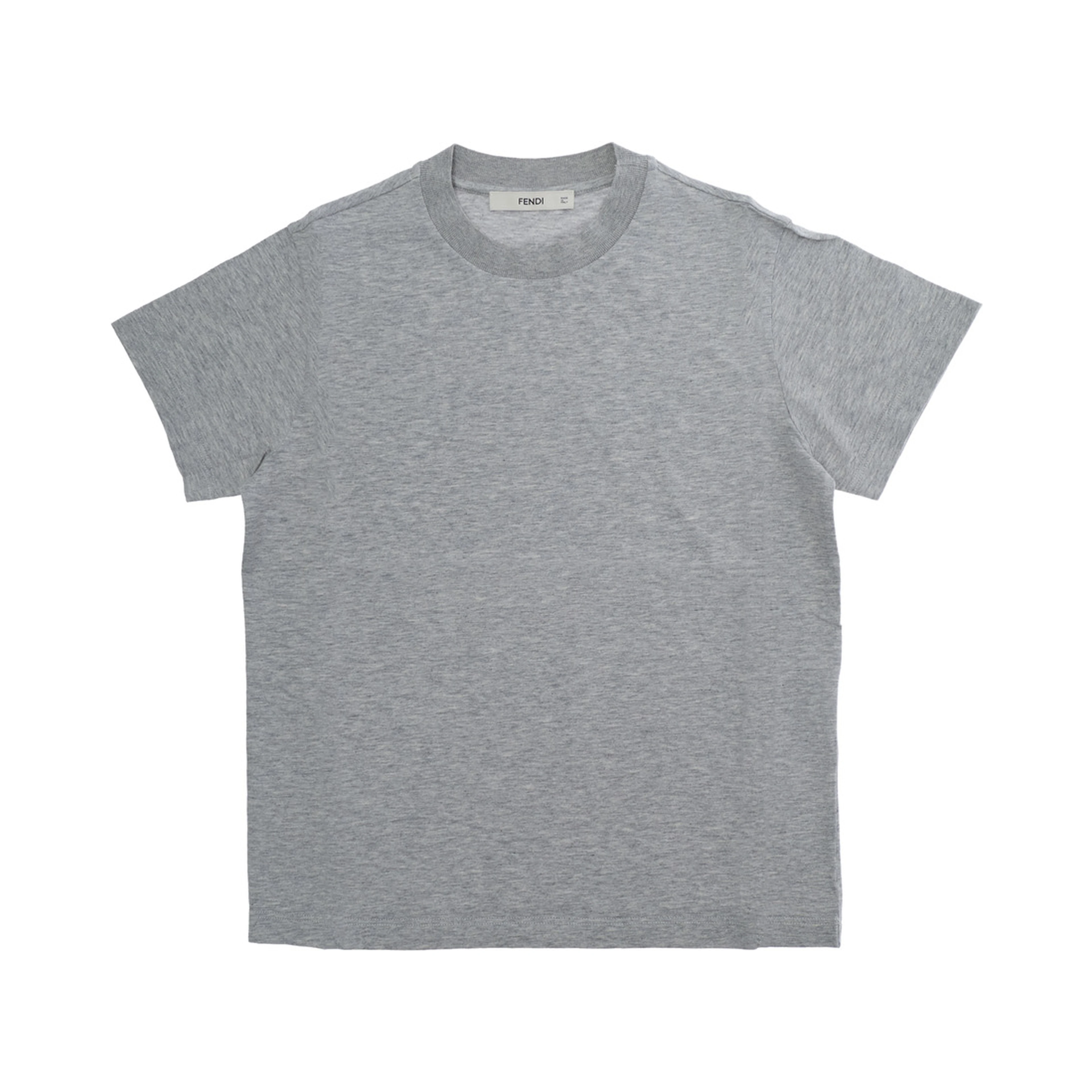 T-SHIRT JERSEY GRAY MELANGE with short sleeves and round neck in Gray Cotton Girl