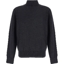 Merino Turtleneck with Double Hem and Double Cuff, in Gray, for Men