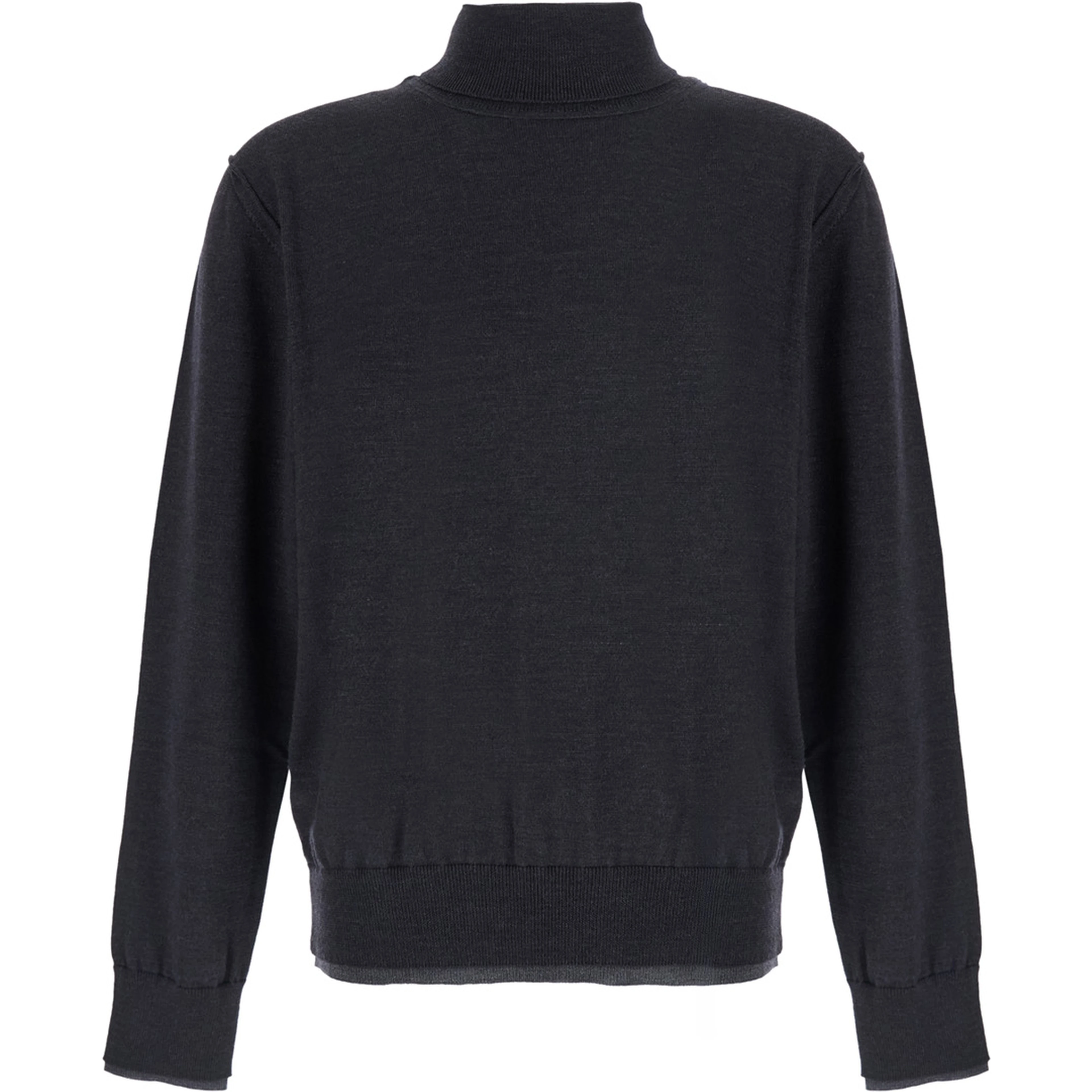 Merino Turtleneck with Double Hem and Double Cuff, in Gray, for Men