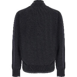 Merino Turtleneck with Double Hem and Double Cuff, in Gray, for Men