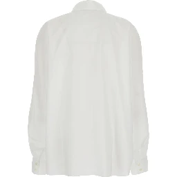 Antonia White Shirt with Classic Collar and Long Sleeves in Cotton for Women