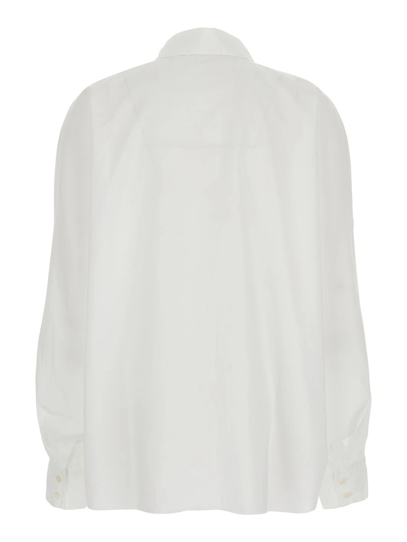 Antonia White Shirt with Classic Collar and Long Sleeves in Cotton for Women