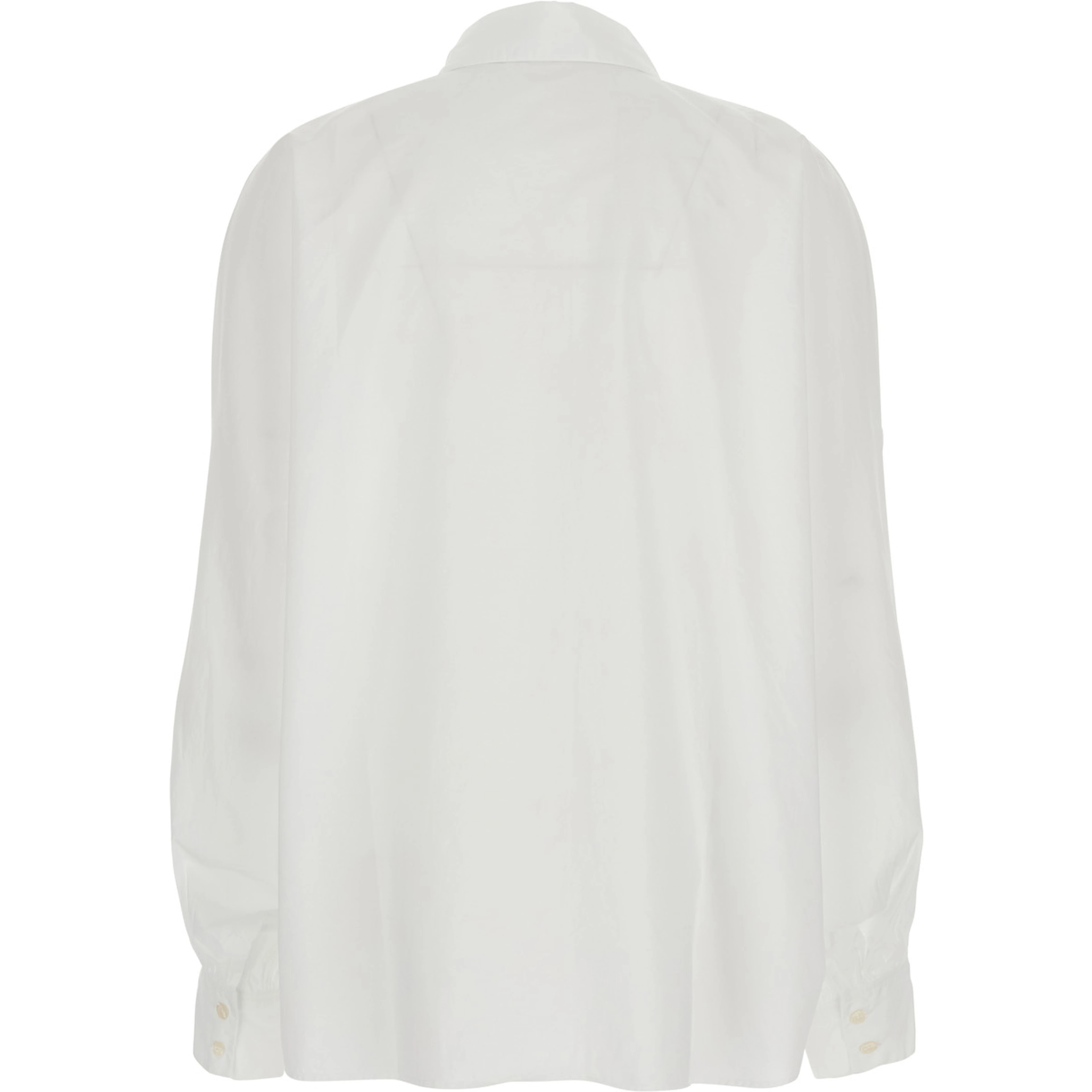 Antonia White Shirt with Classic Collar and Long Sleeves in Cotton for Women