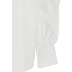 Antonia White Shirt with Classic Collar and Long Sleeves in Cotton for Women