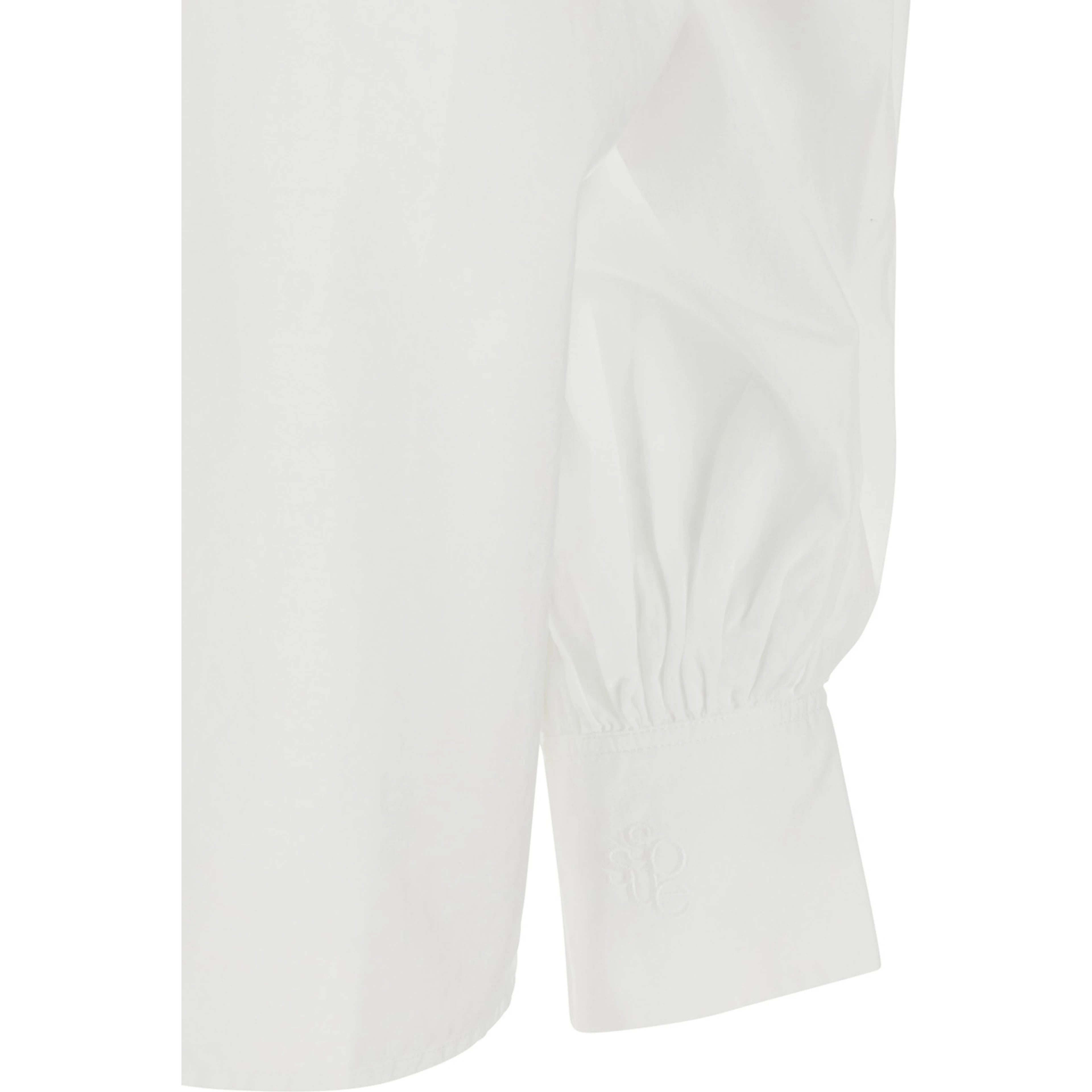 Antonia White Shirt with Classic Collar and Long Sleeves in Cotton for Women