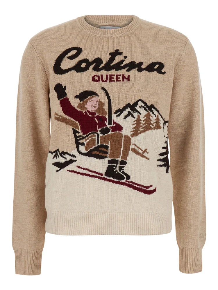 Sweater NEW QUEEN C - CORTINA QUEEN 11 with wool, viscose, polyamide and cashmere in beige for women
