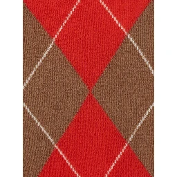 Argyle Sweater with Round Neck and Long Sleeves in Tech Fabric Red Unisex