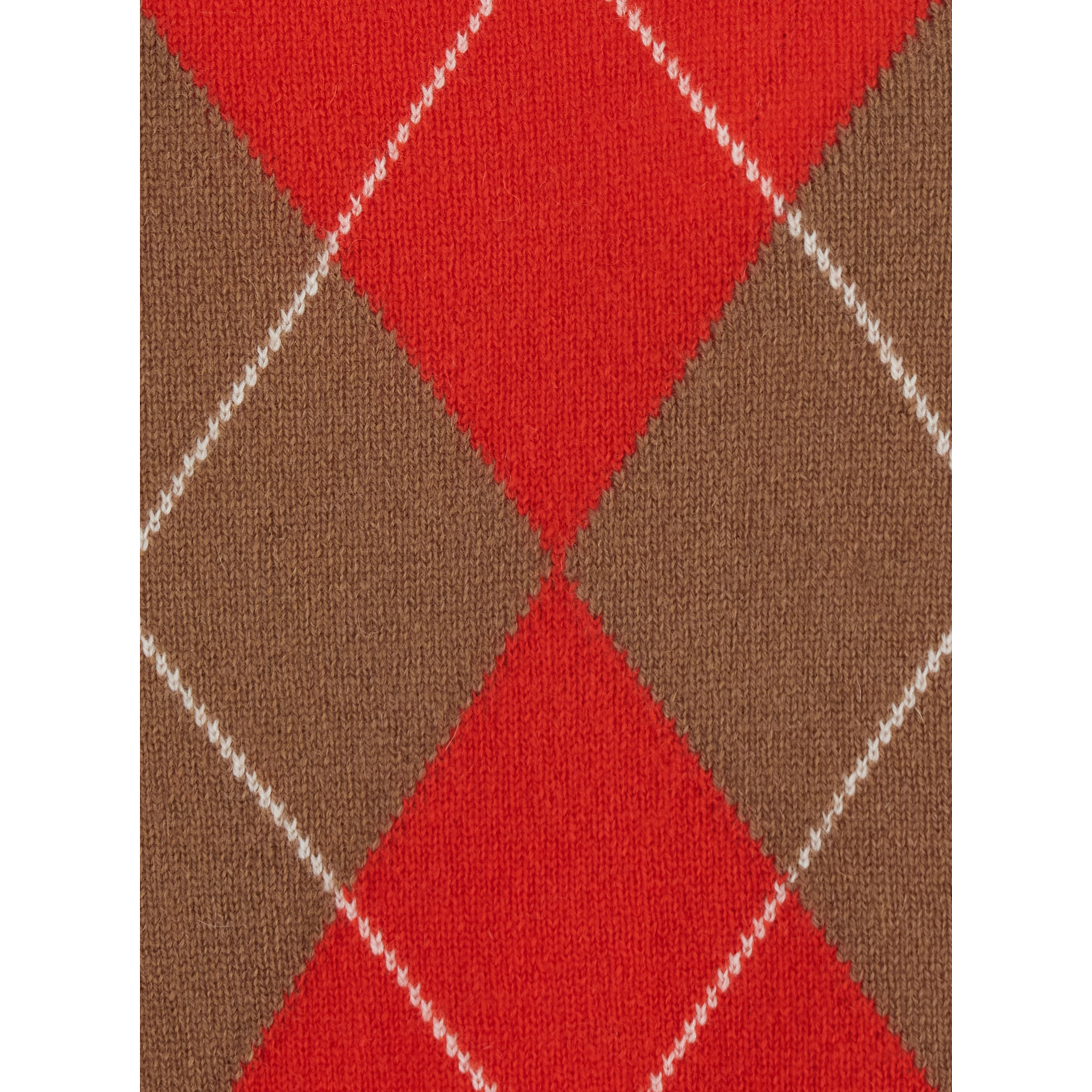 Argyle Sweater with Round Neck and Long Sleeves in Tech Fabric Red Unisex