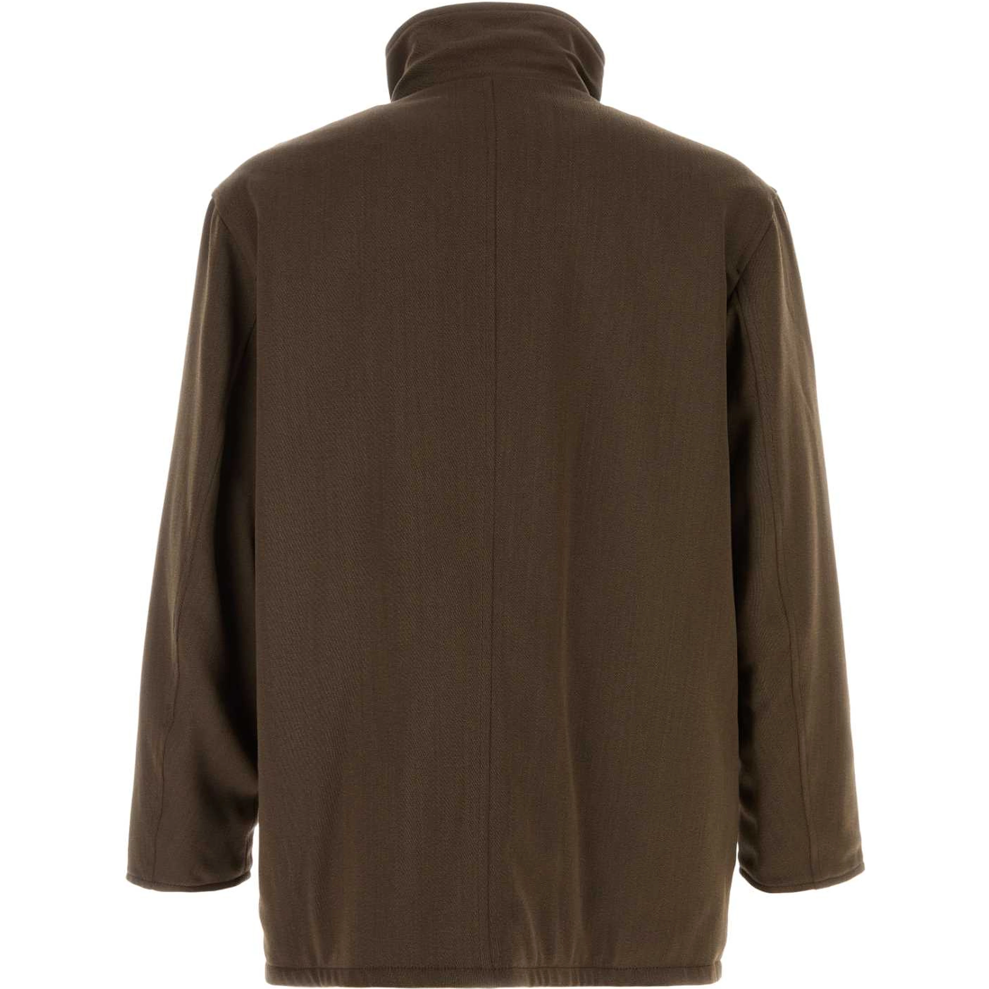 REVERSIBLE WOOL TWISTED TWILL / LAMB LEATHER HALF