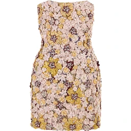 SIRRA EMBROIDERED &BEADED FLORAL LACEMINI DRESS