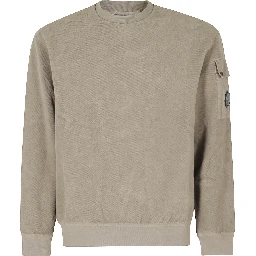 SWEATSHIRTS CREW NECK IN BRUSHED EMERIZED DIAGONAL FLEECE