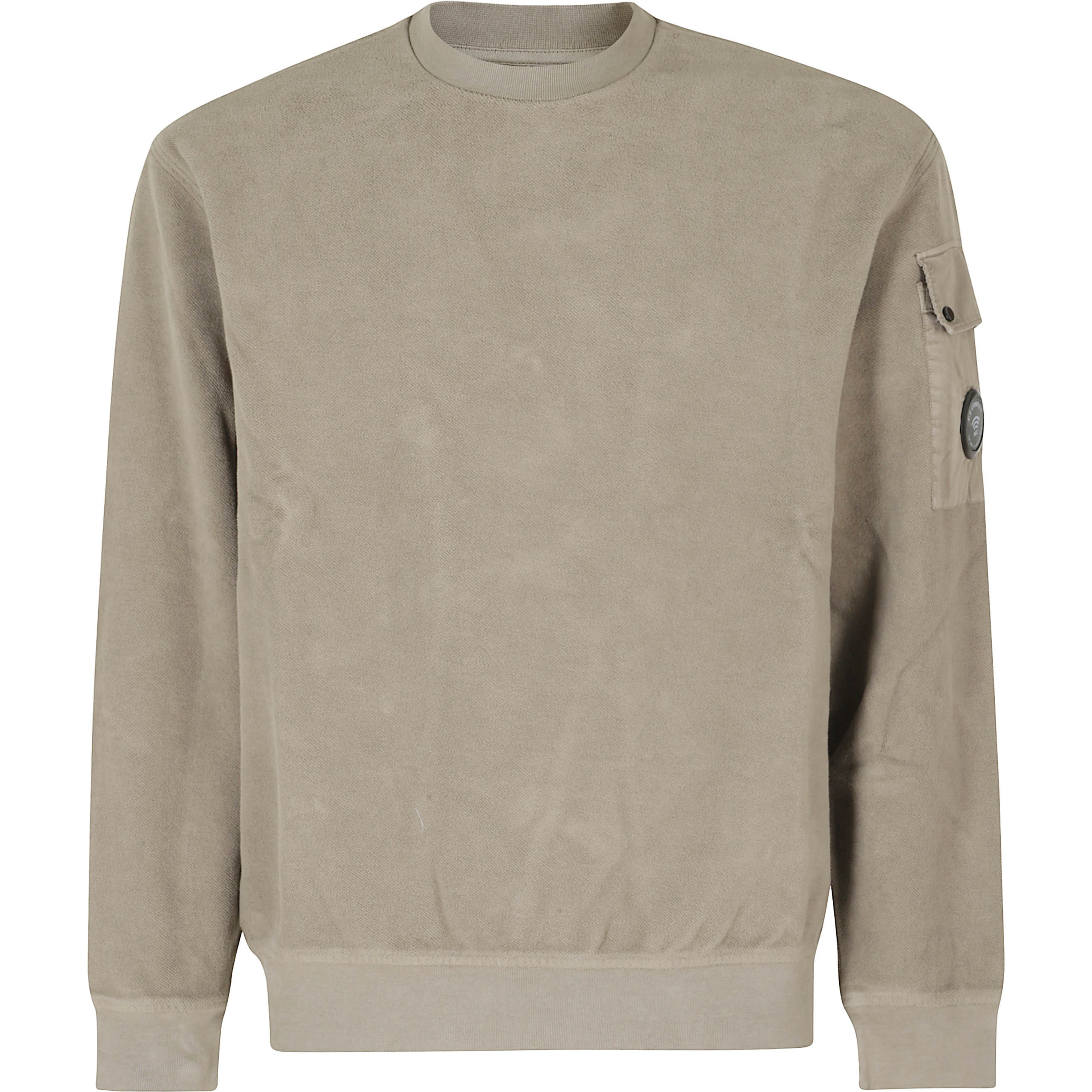 SWEATSHIRTS CREW NECK IN BRUSHED EMERIZED DIAGONAL FLEECE