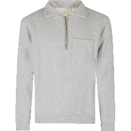 YALE FELPA IN COTONE FELPATO CON COLLETTO E ZIP