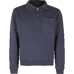 YALE FELPA IN COTONE FELPATO CON COLLETTO E ZIP