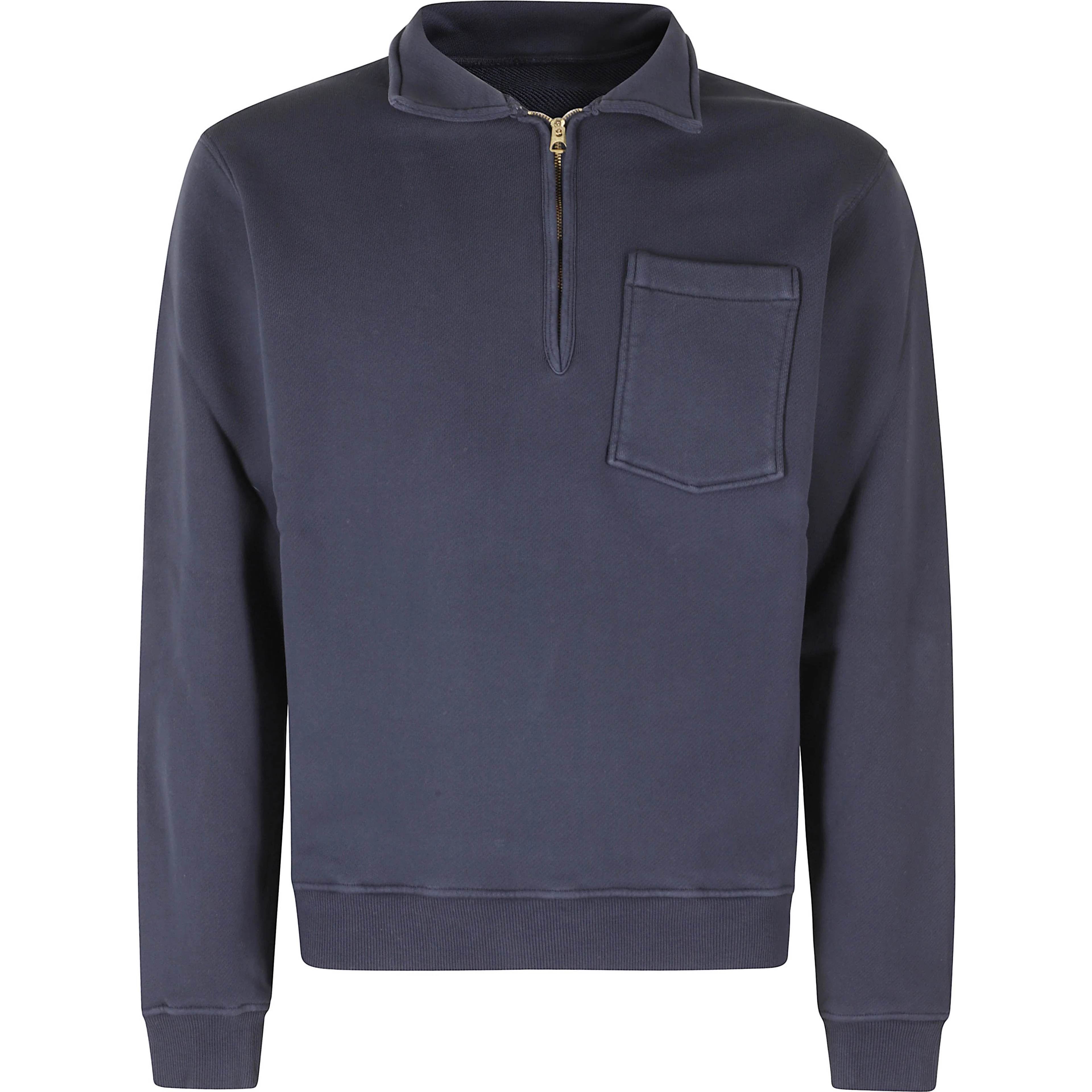 YALE FELPA IN COTONE FELPATO CON COLLETTO E ZIP