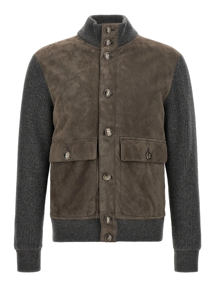 Gray Lamb Leather Leather Jacket
