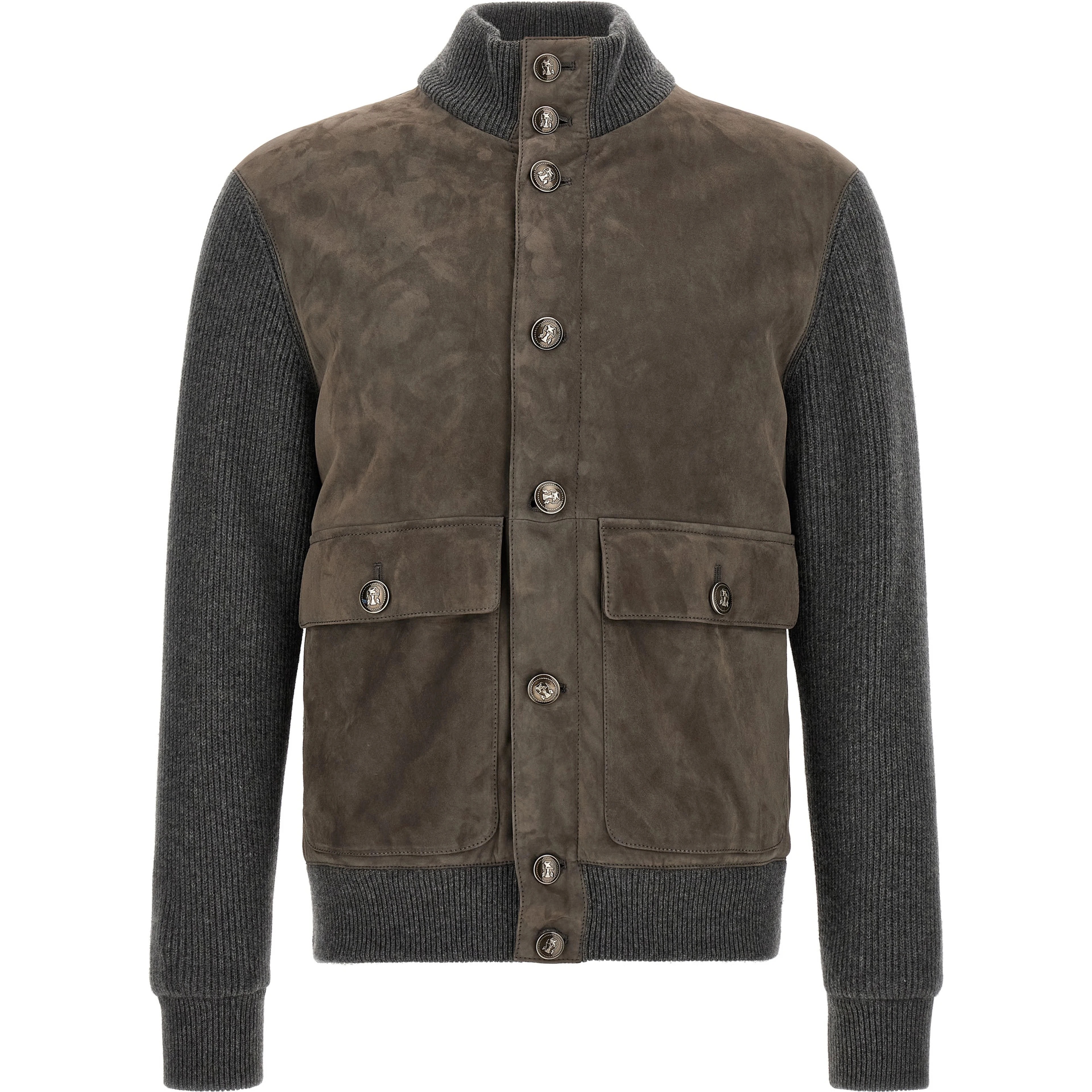 Gray Lamb Leather Leather Jacket