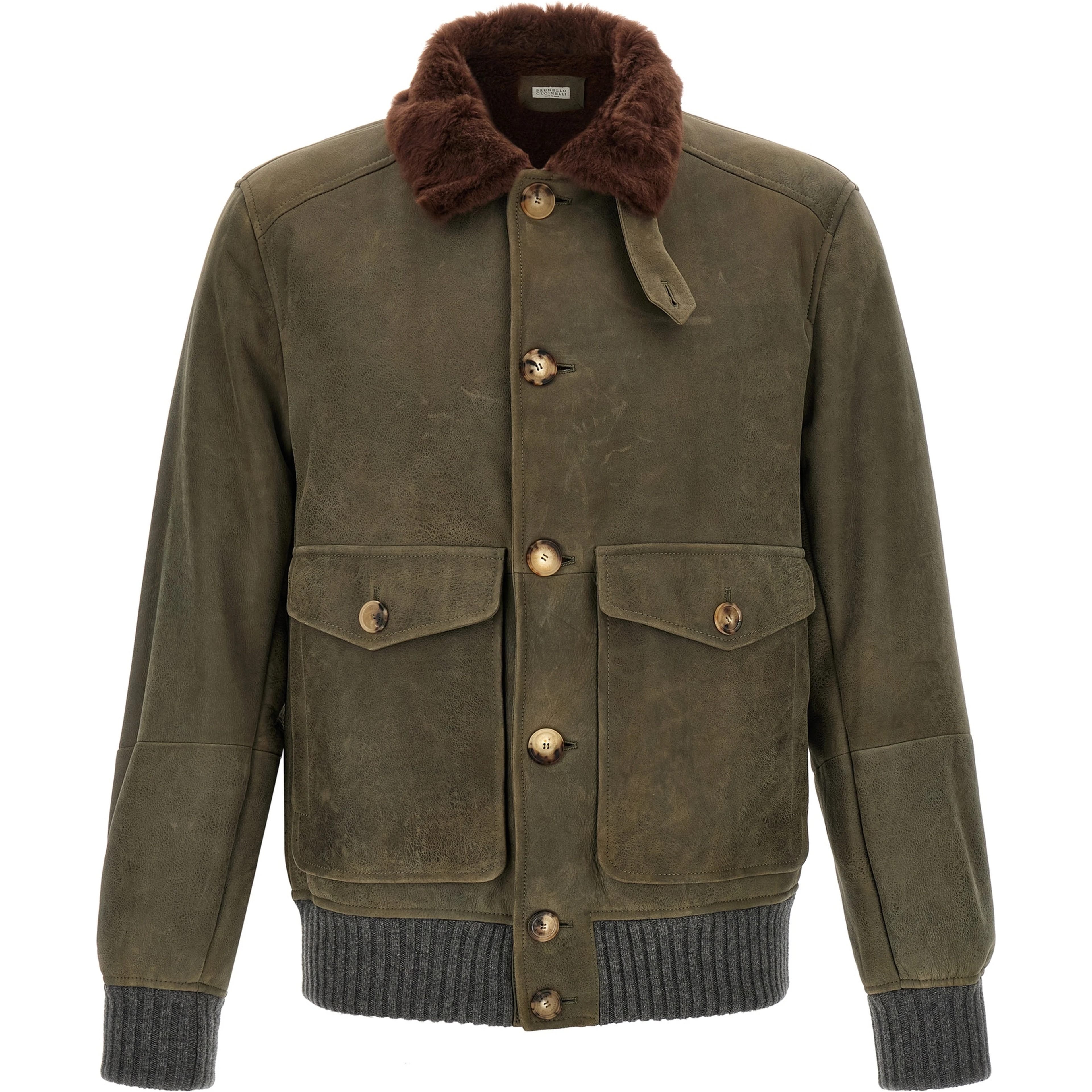 Bicolor Lamb Leather Leather Jacket