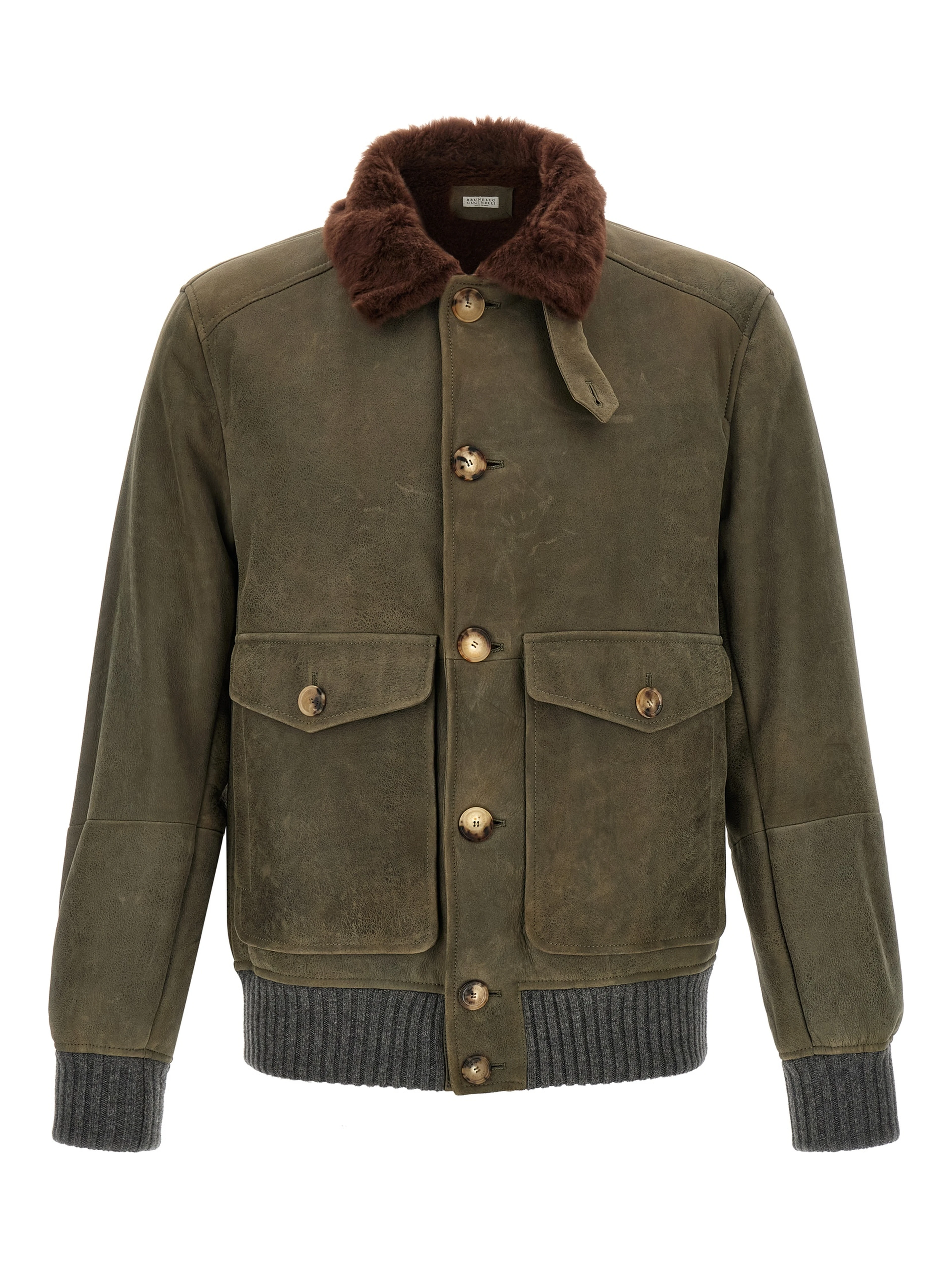 Bicolor Lamb Leather Leather Jacket