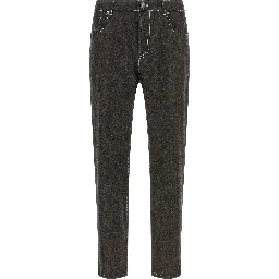 Gray Virgin Wool Casual Pants
