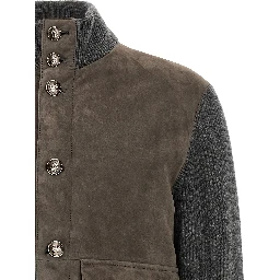 Gray Lamb Leather Leather Jacket