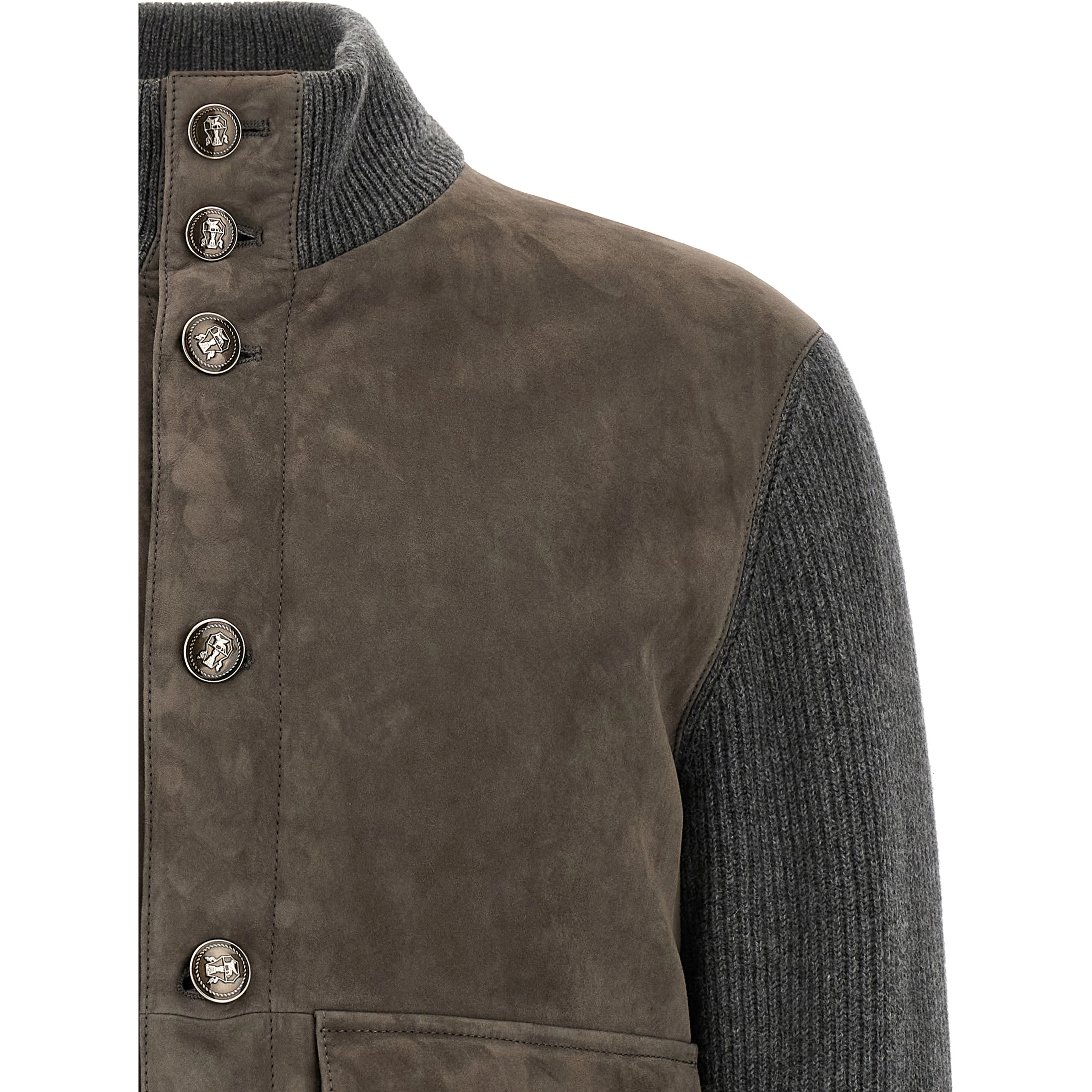 Gray Lamb Leather Leather Jacket