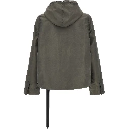 Gray Nylon Full-Length Jacket