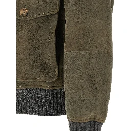 Bicolor Lamb Leather Leather Jacket