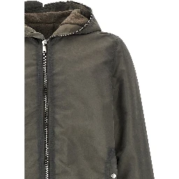 Gray Nylon Full-Length Jacket