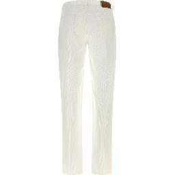 White Cotton Casual Pants