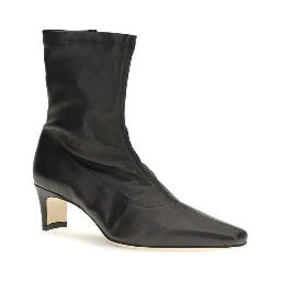 Black Calf Leather Bos Taurus Ankle Boots