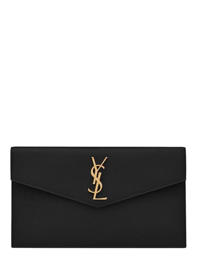 Black Leather Clutch Bag