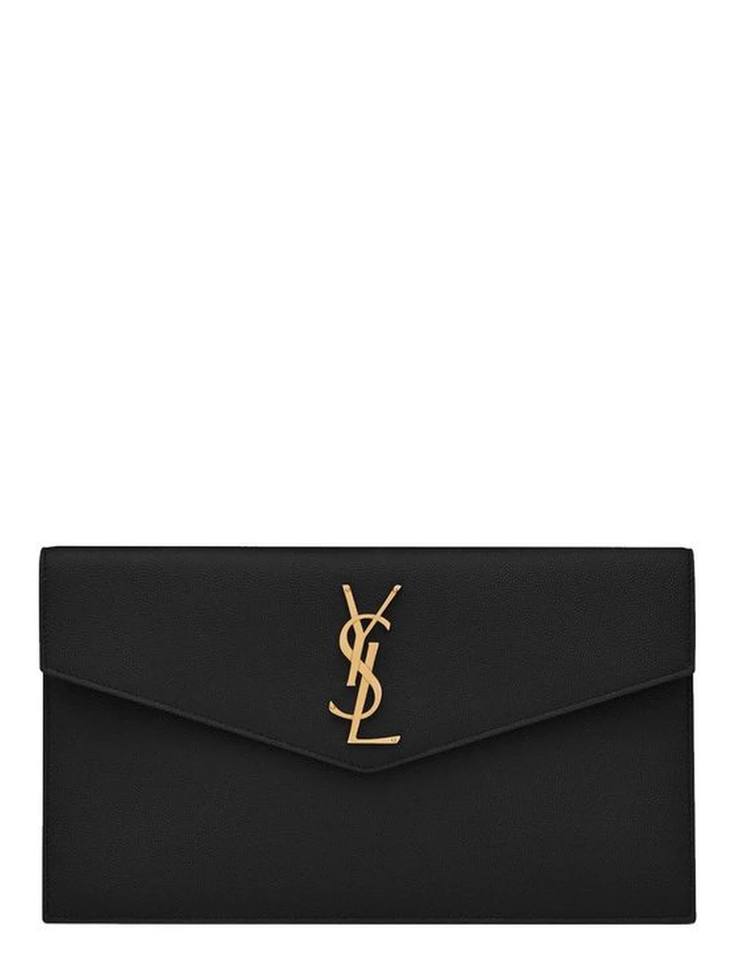 Black Leather Clutch Bag