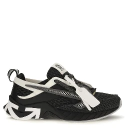 Black Polyester Athletic Sneakers