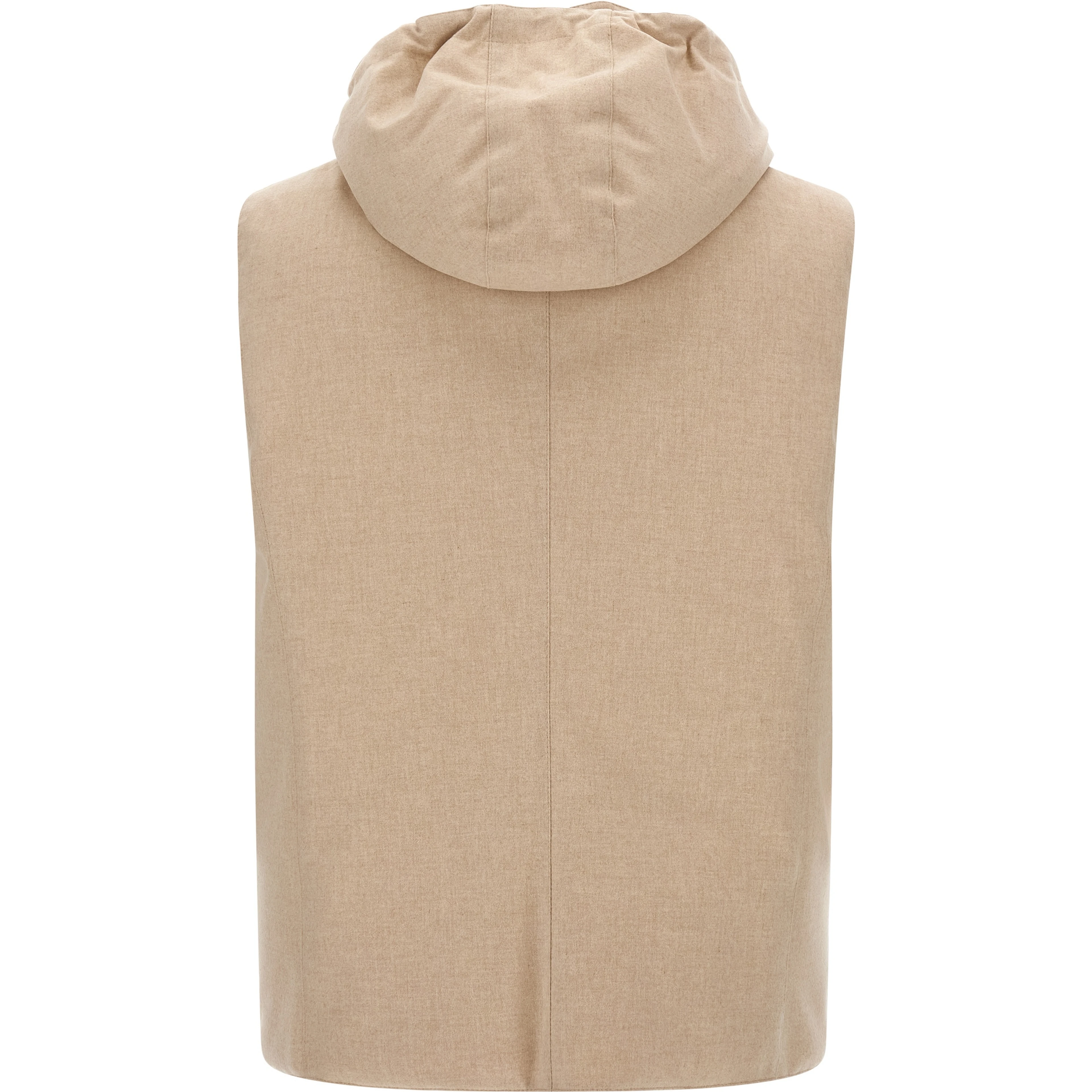 Beige Wool Sleeveless Jacket