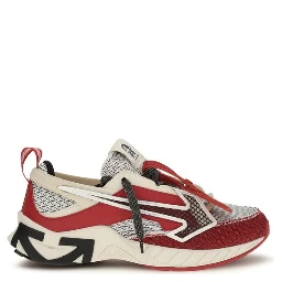 Red Polyester Athletic Sneakers