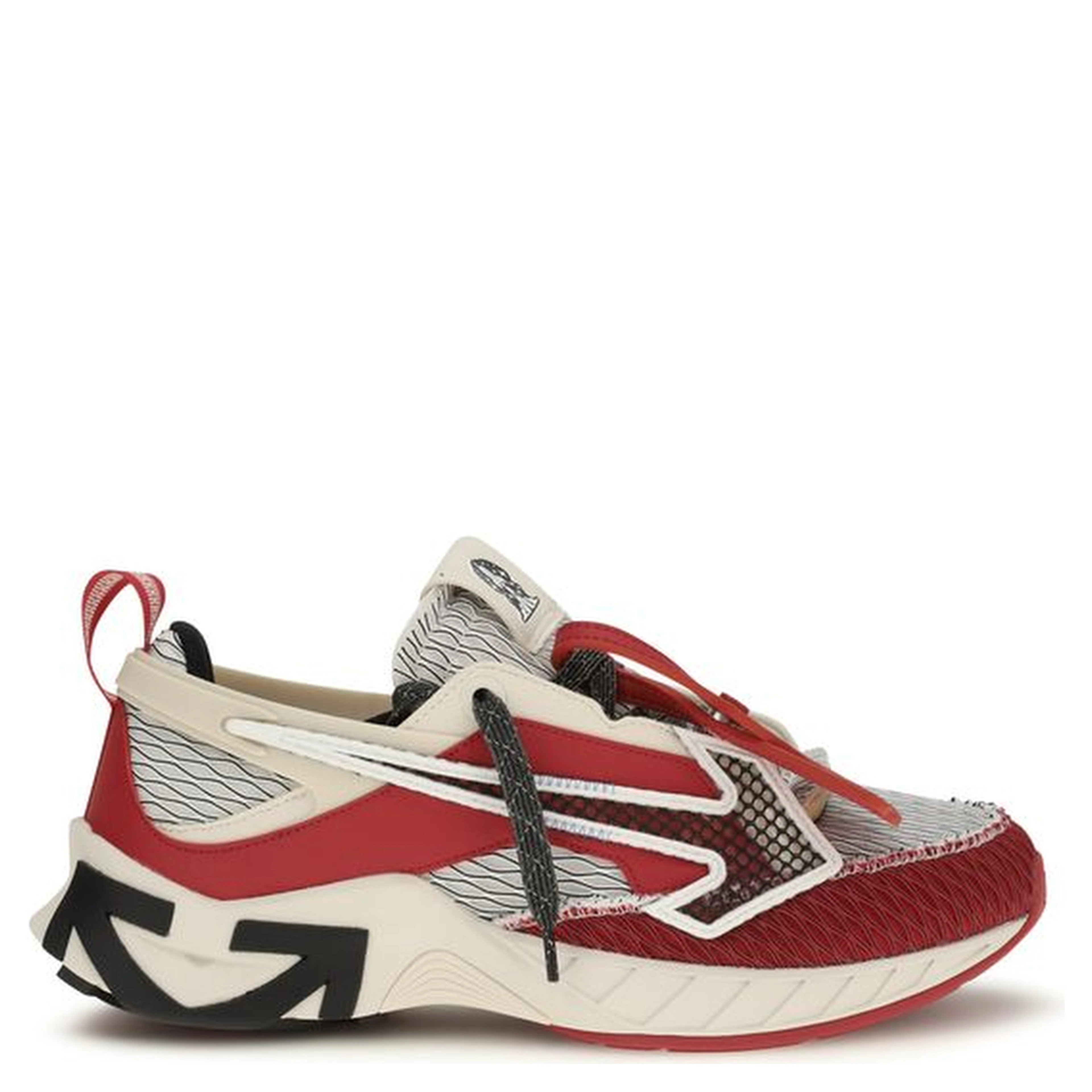Red Polyester Athletic Sneakers