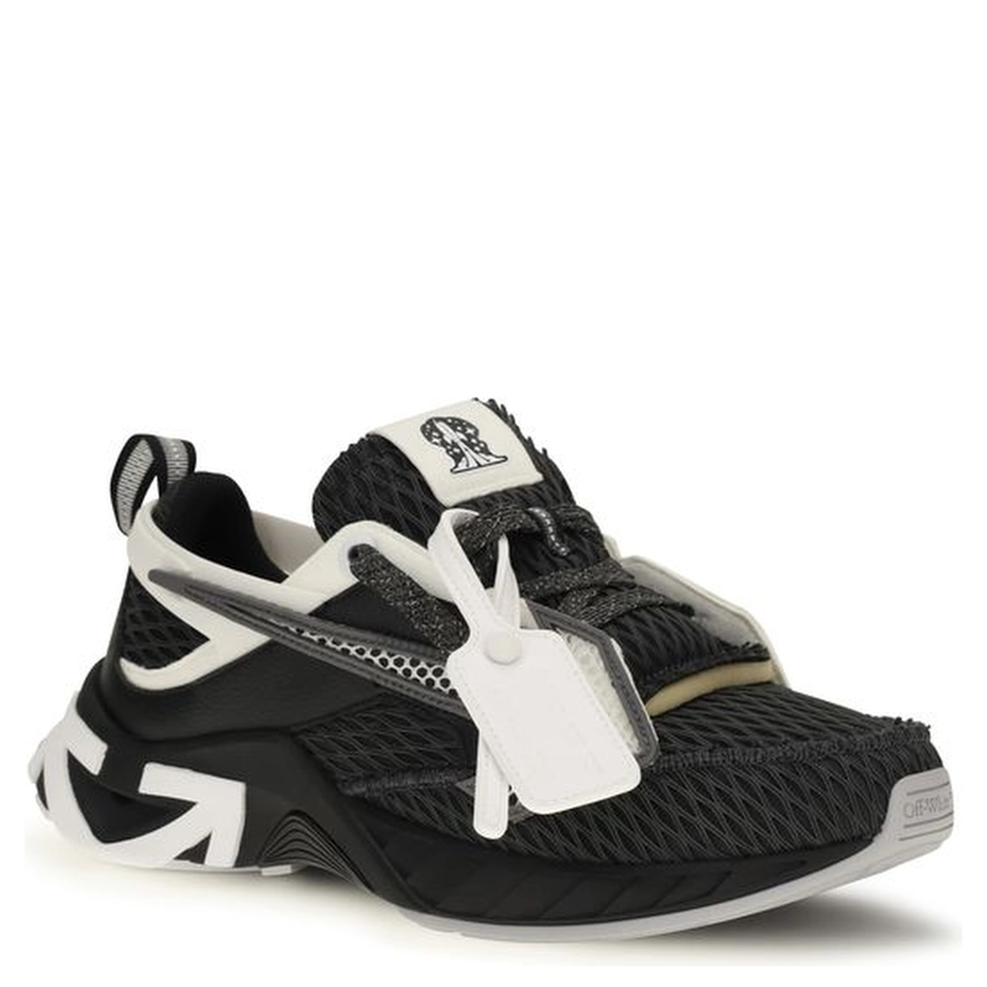 Black Polyester Athletic Sneakers