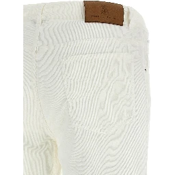 White Cotton Casual Pants