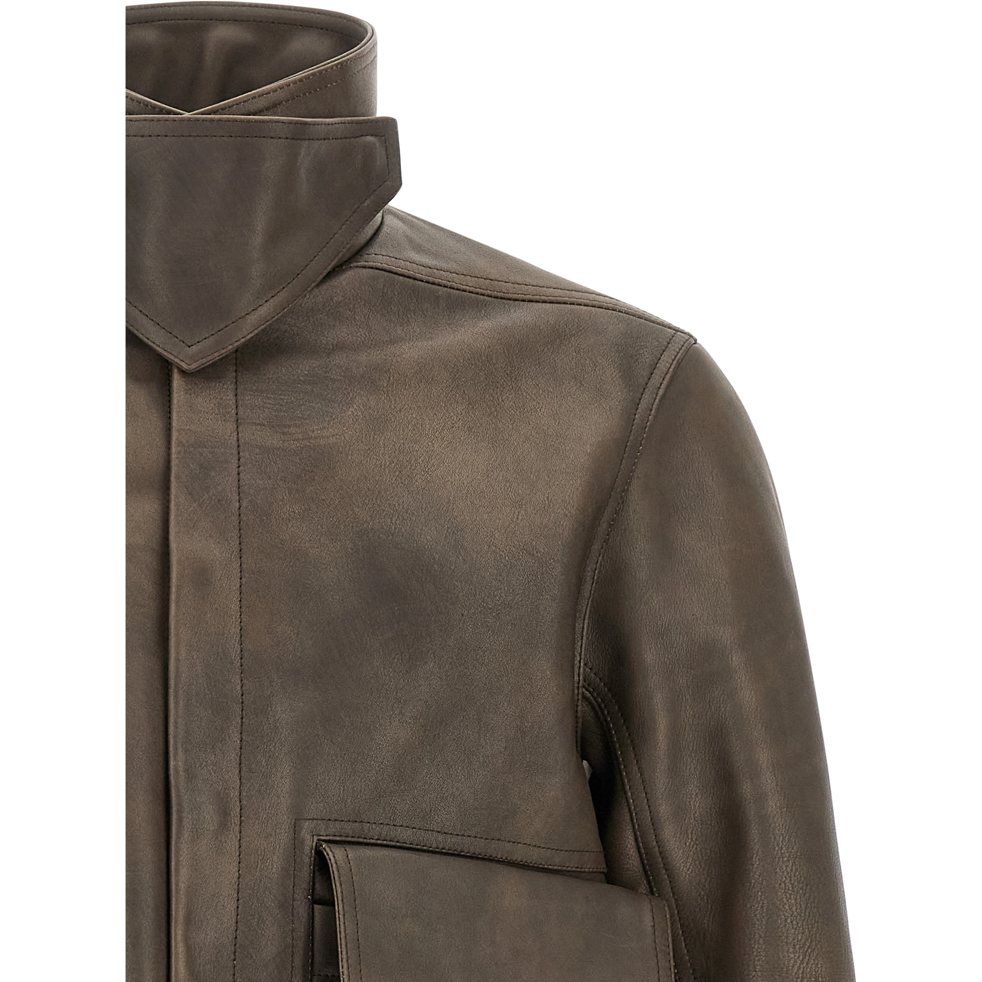 Brown Calfskin Leather Jacket