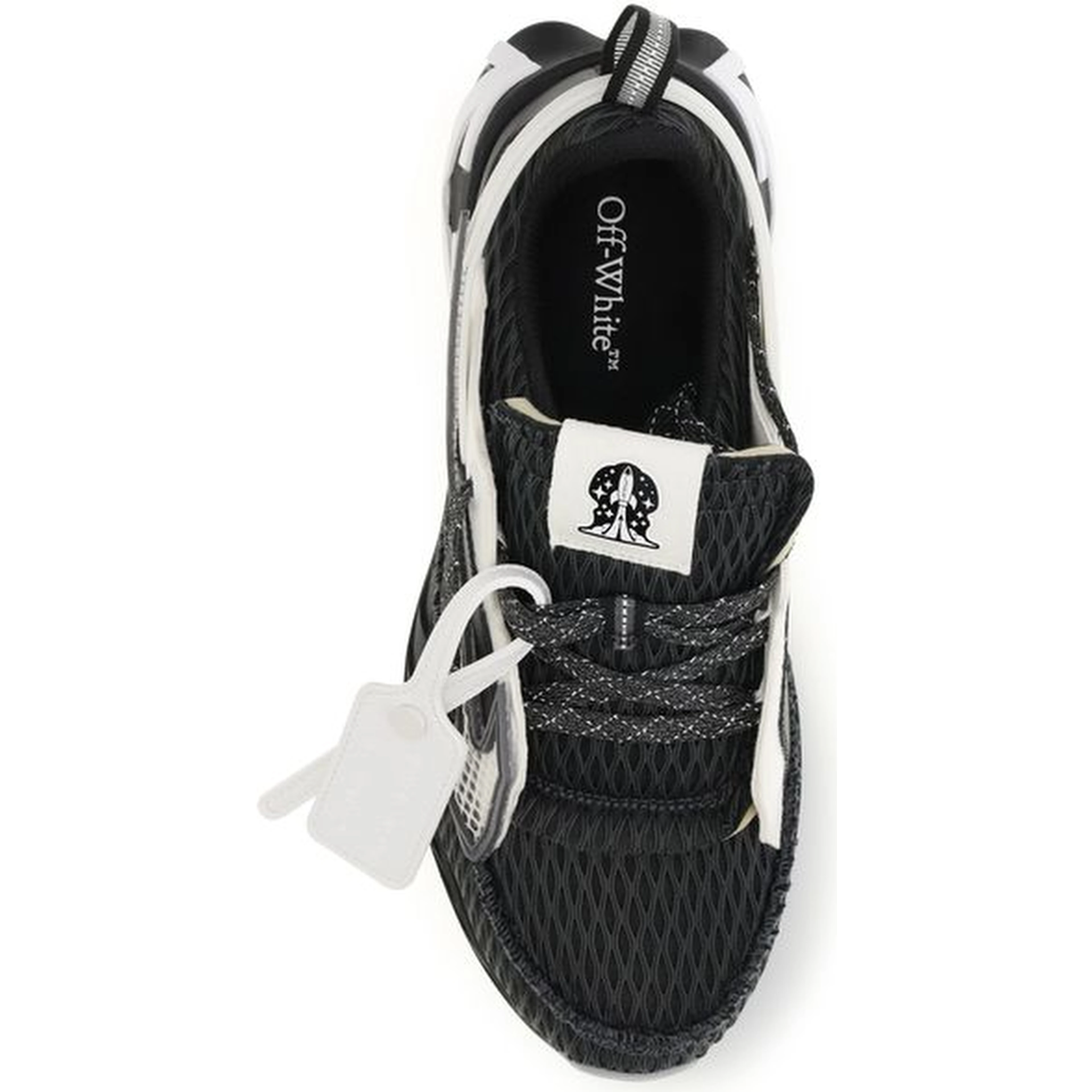Black Polyester Athletic Sneakers