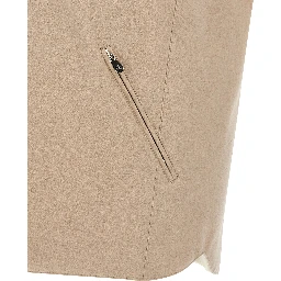 Beige Wool Sleeveless Jacket